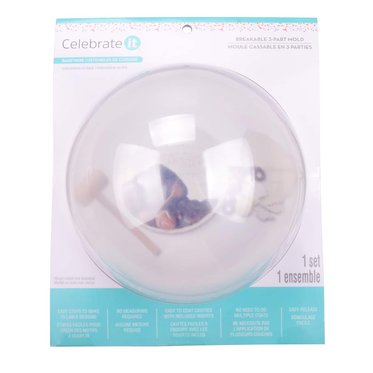12 Pack: Large Sphere Breakable 3-Part Mold by Celebrate It™